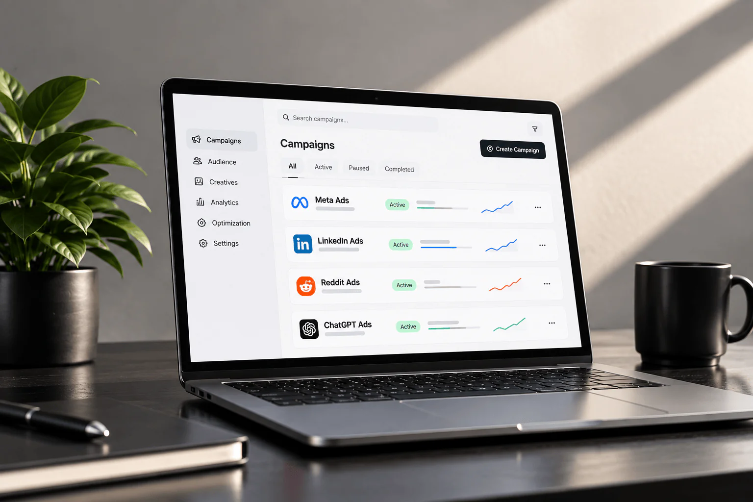 Performance marketing analytics dashboard